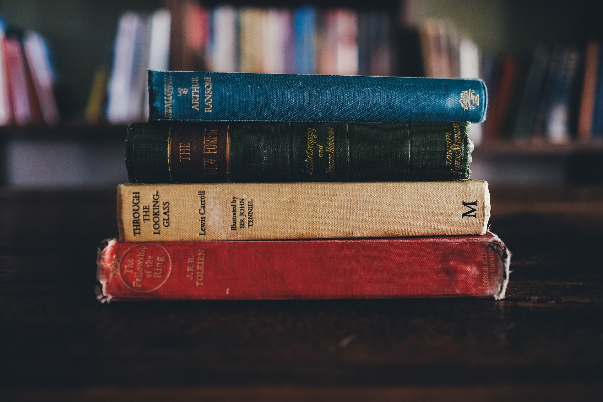 Image of a books temporarily used as a nice blurry background effect.